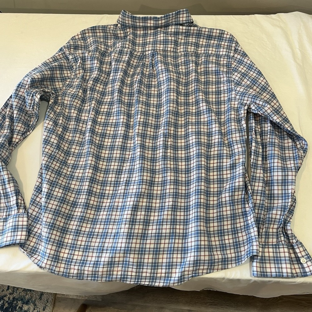 Peter Millar Men's Long Sleeve Button-Up Shirt Size XL Blue Plaid - Picture 12 of 13